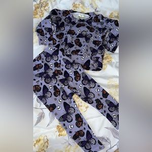 18/24M Baby Liv Boutique Purple Skulls & Butterflies Outfit